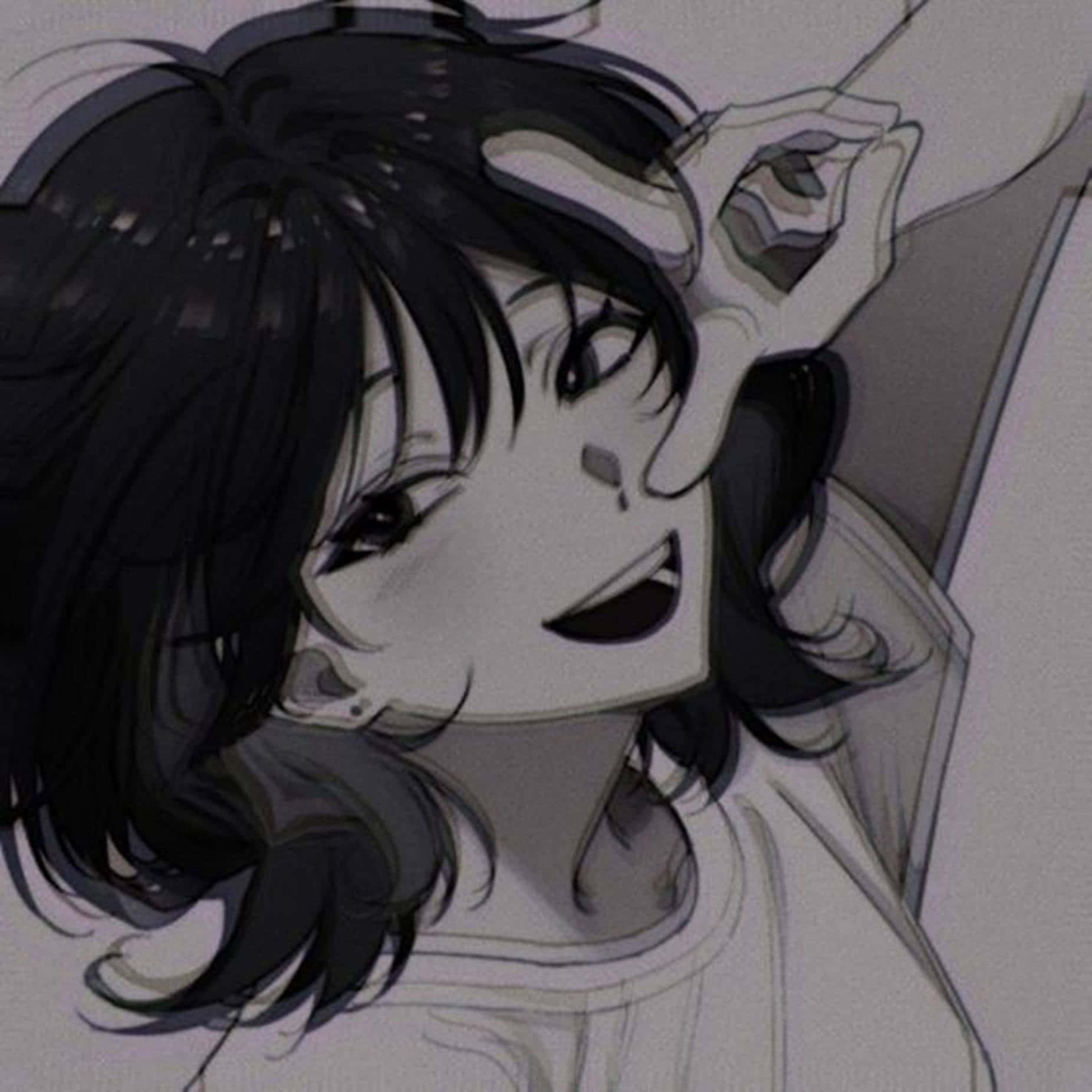 動漫女孩比出和平手勢頭像 — 可愛動畫GIF 壁紙