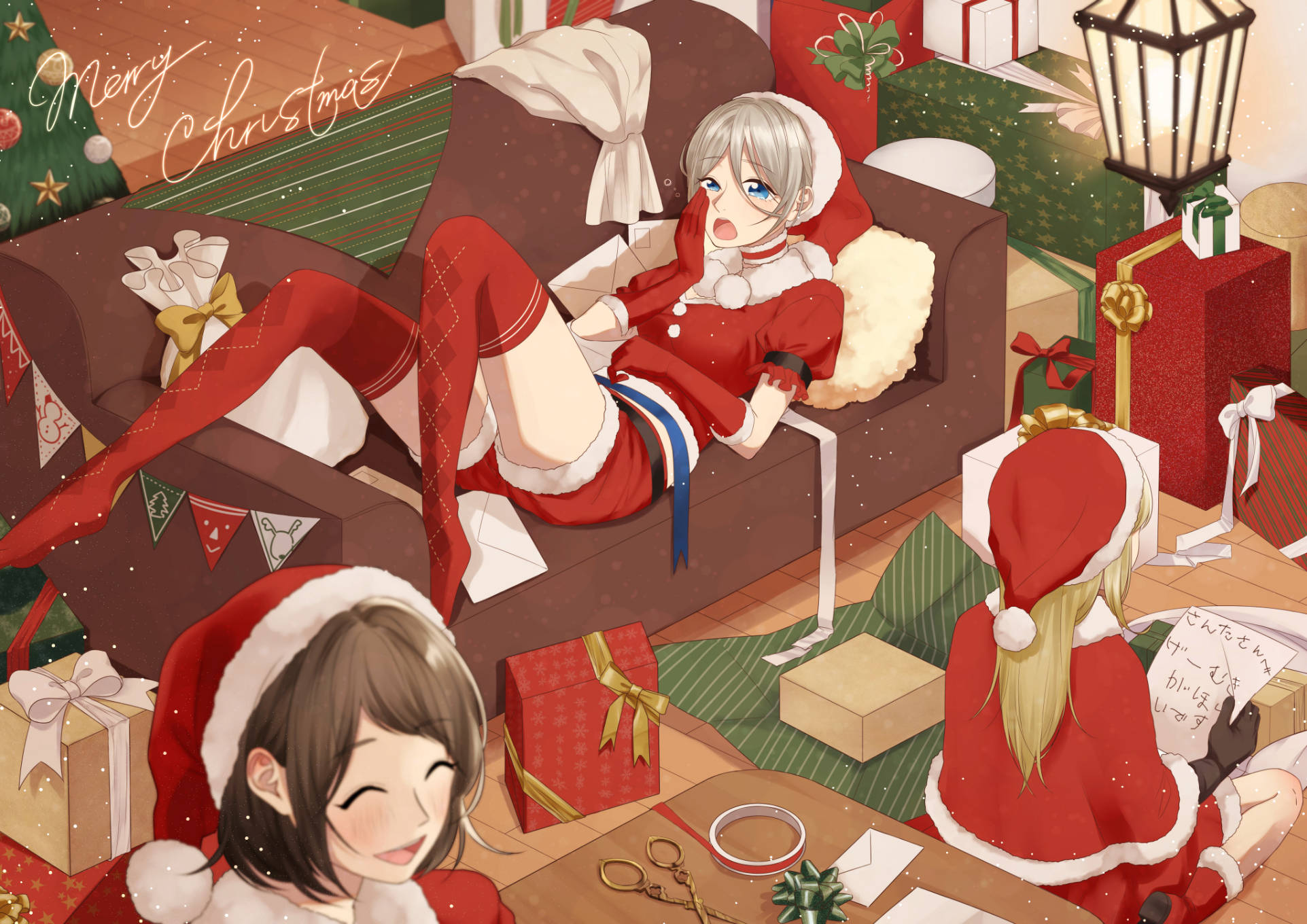動漫女孩聖誕幫手 壁紙