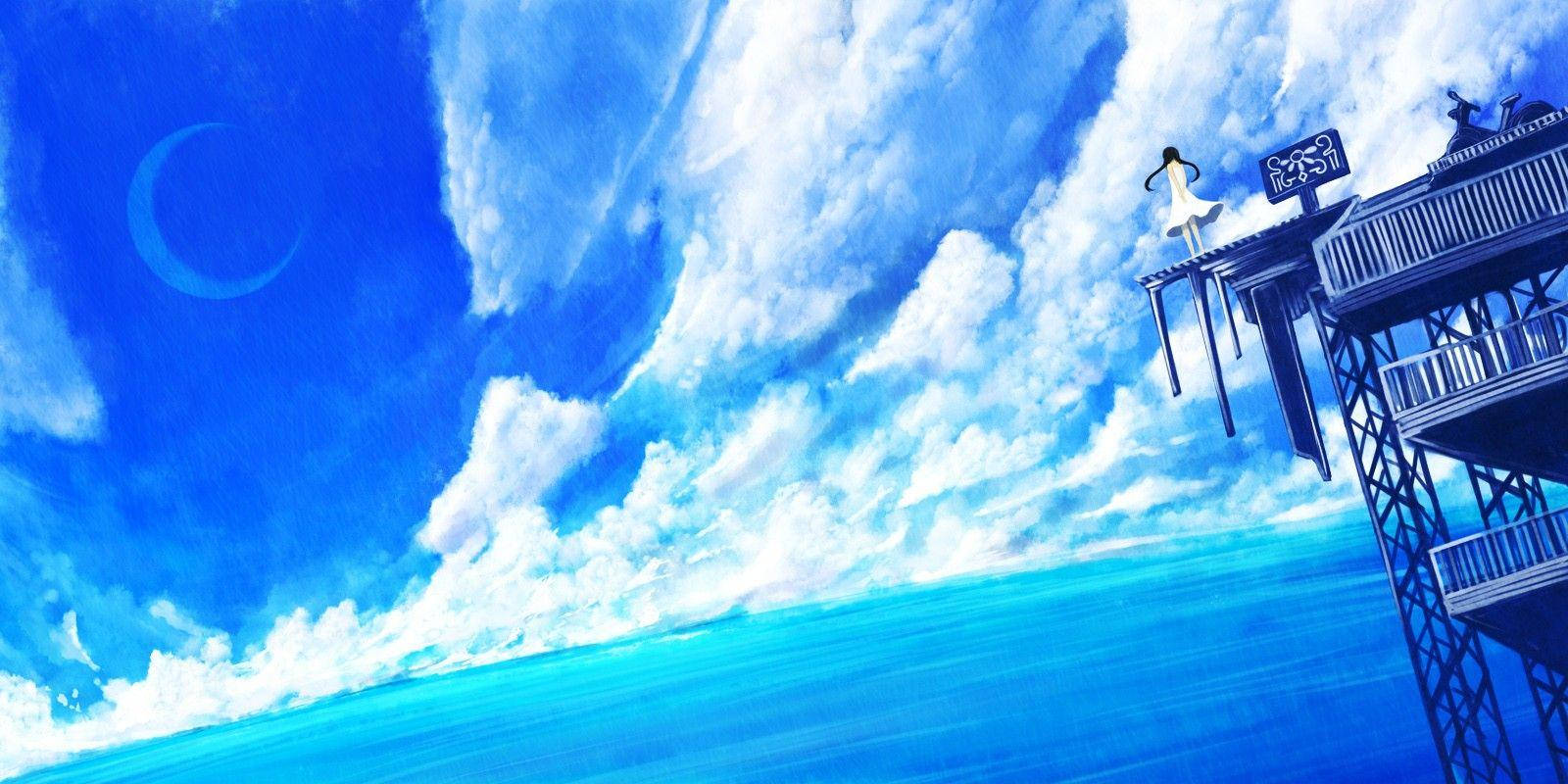 少女 動漫 藍天