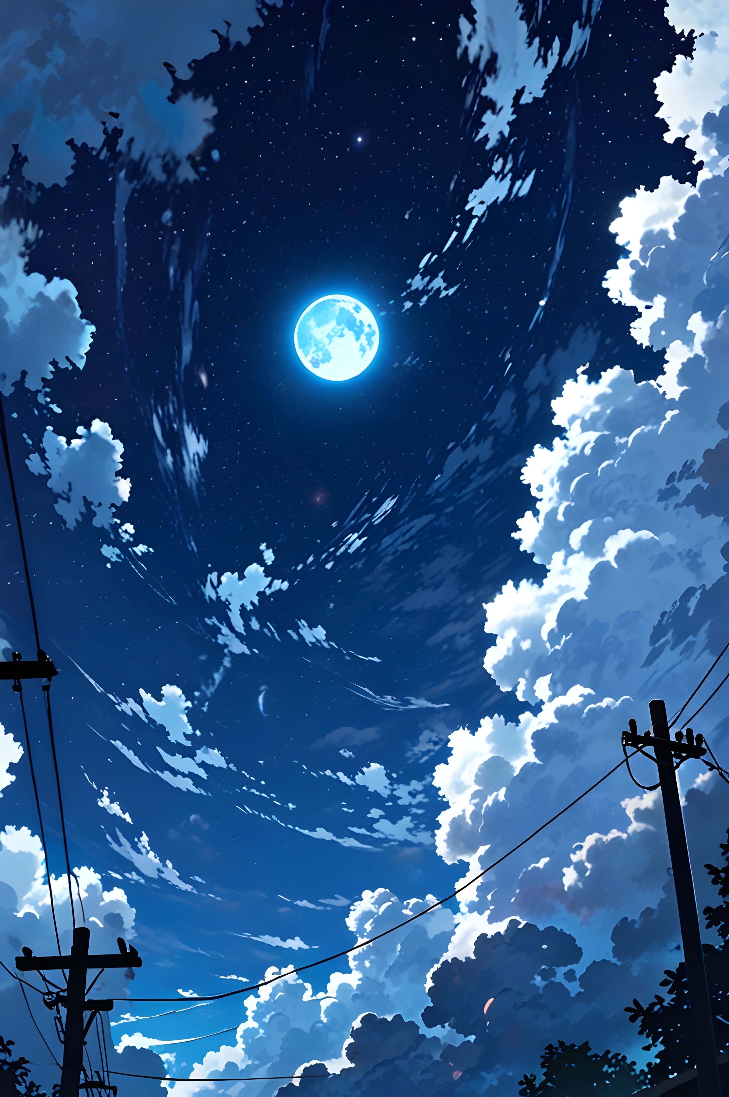 午夜月空 壁紙