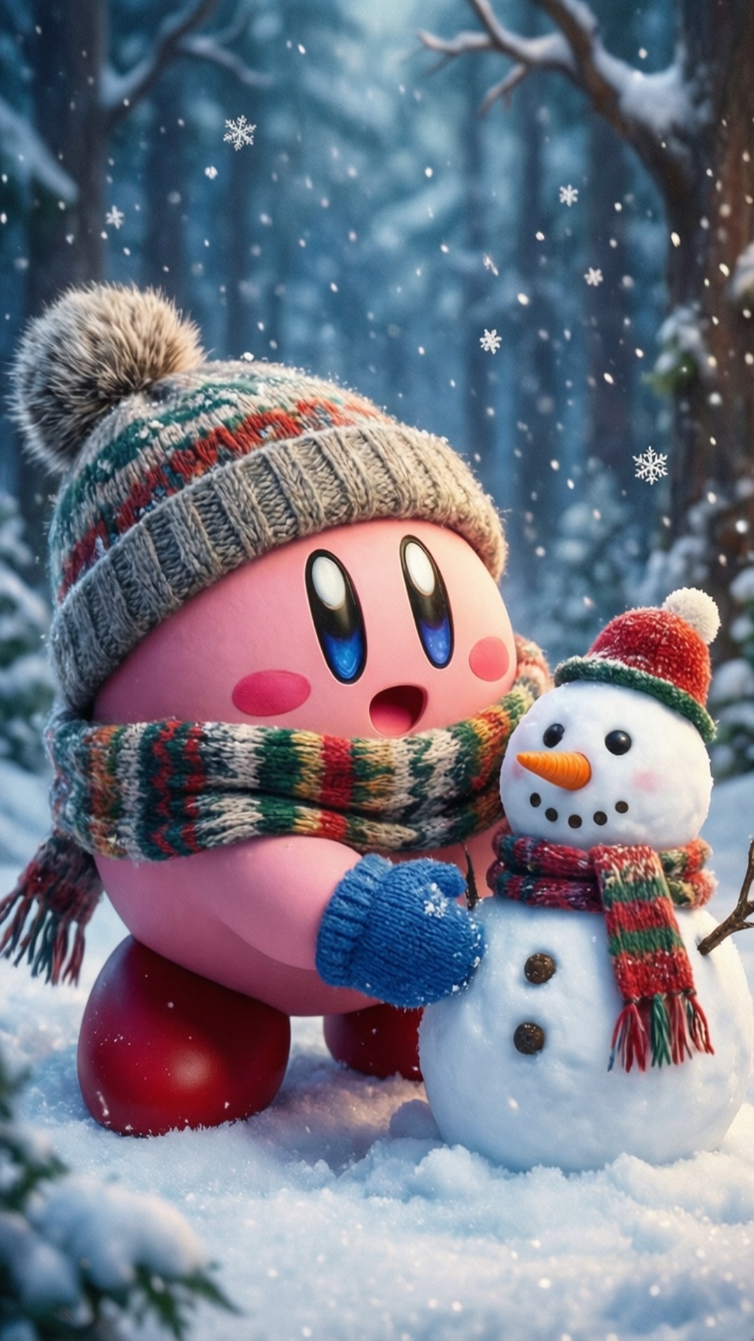 卡比玩雪趣 壁紙