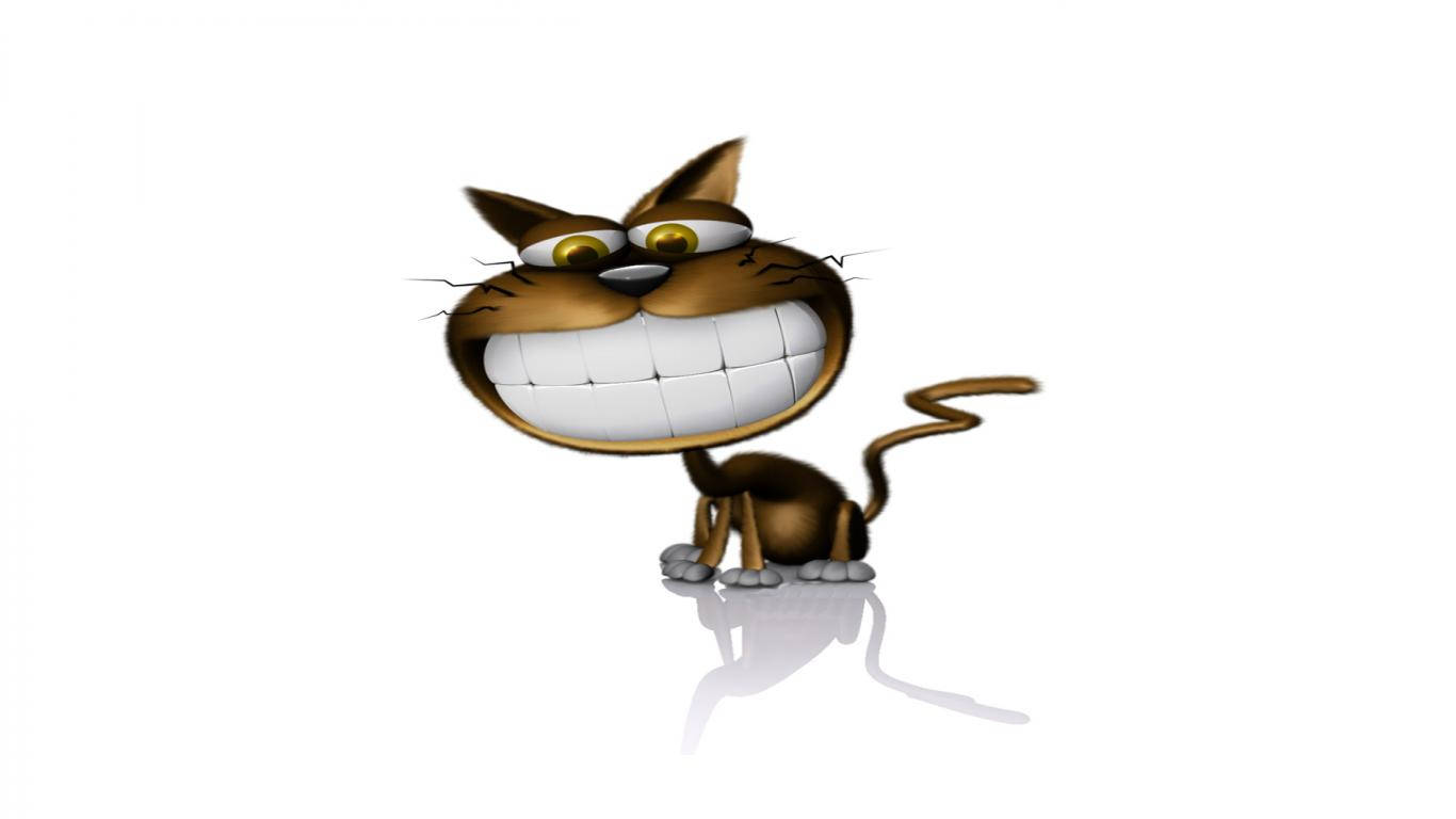卡通猫大牙齿 壁紙