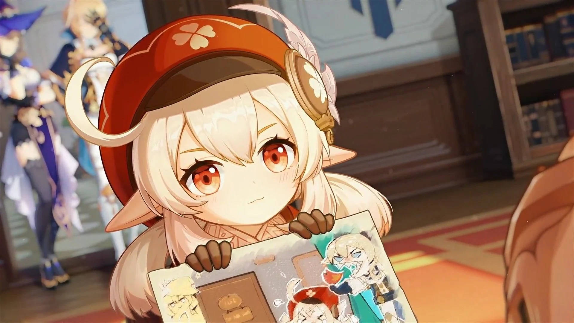原神可莉手持画作 — 原神 壁紙