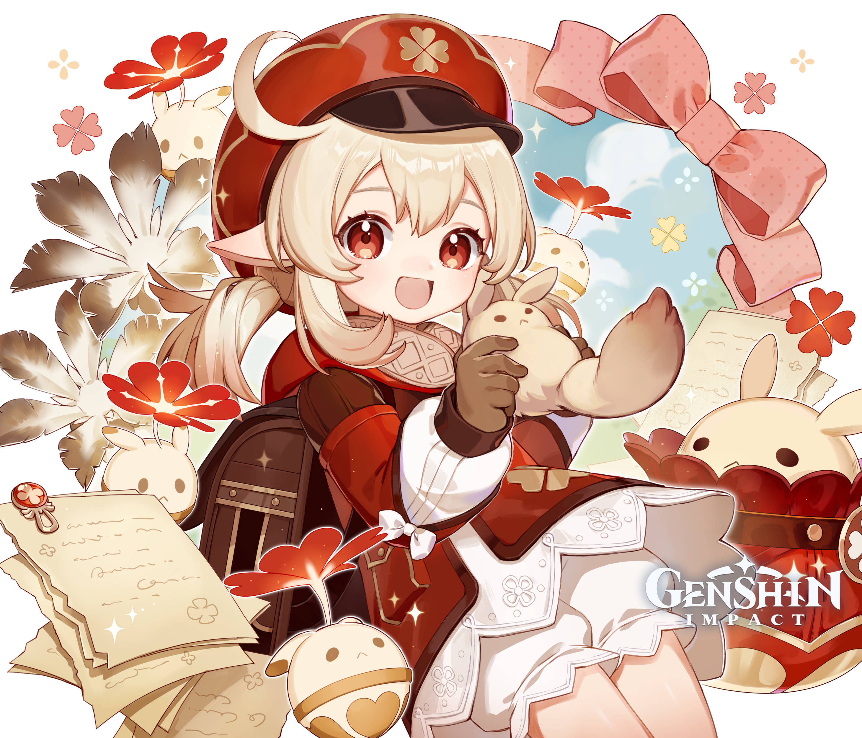 原神可莉與嘟嘟可 壁紙