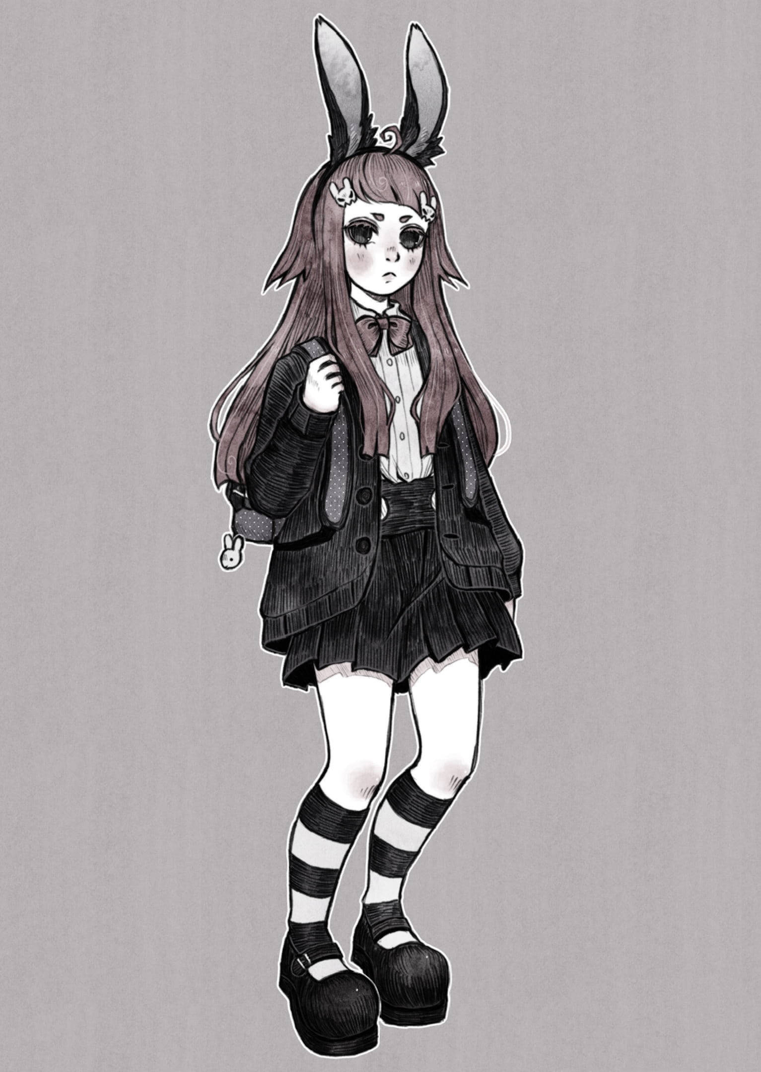 另类美学少女朋克卡通 壁紙