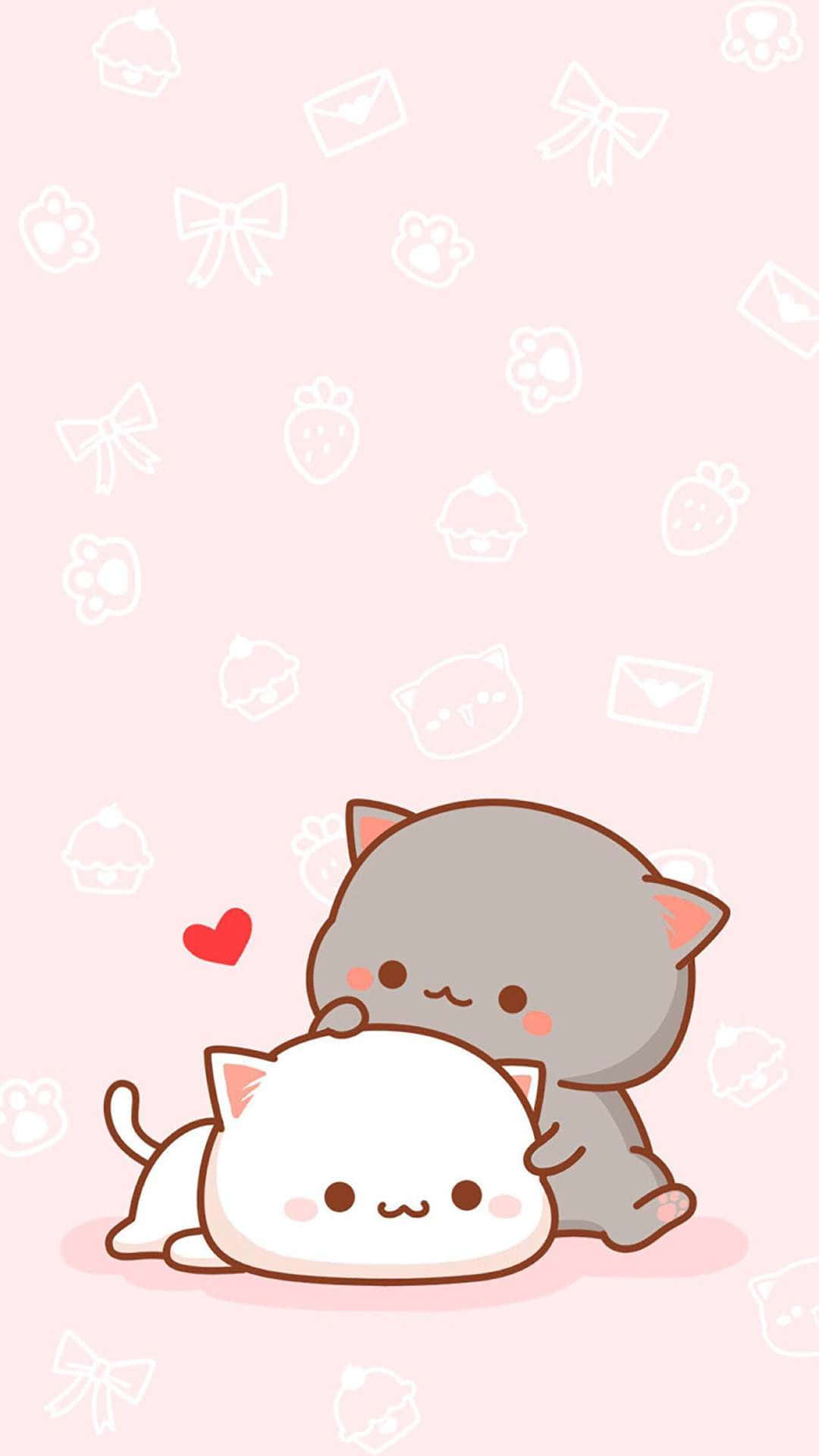 可愛動漫貓咪桃子與Goma 壁紙
