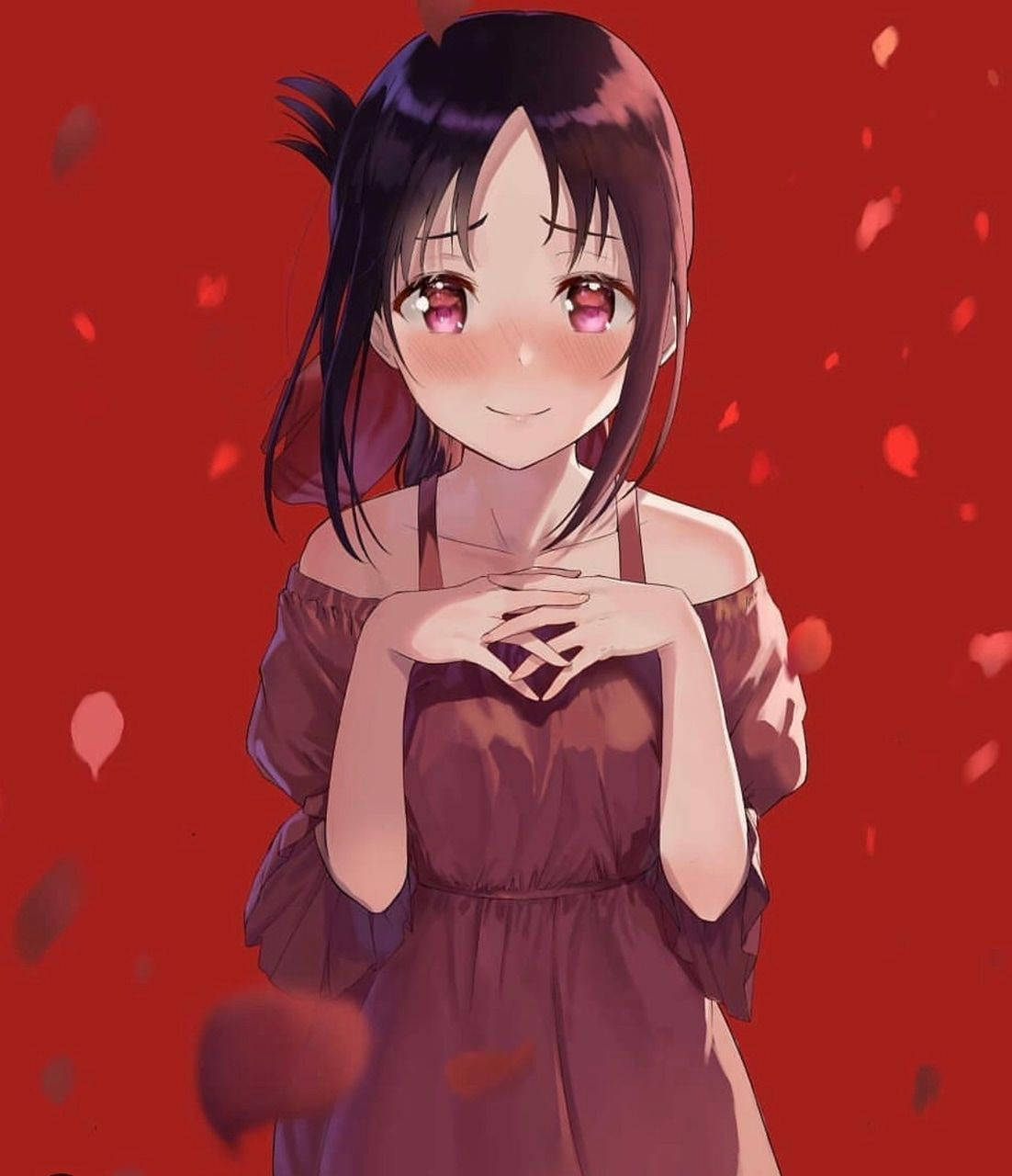 可愛動漫頭像 害羞臉紅的女孩 壁紙