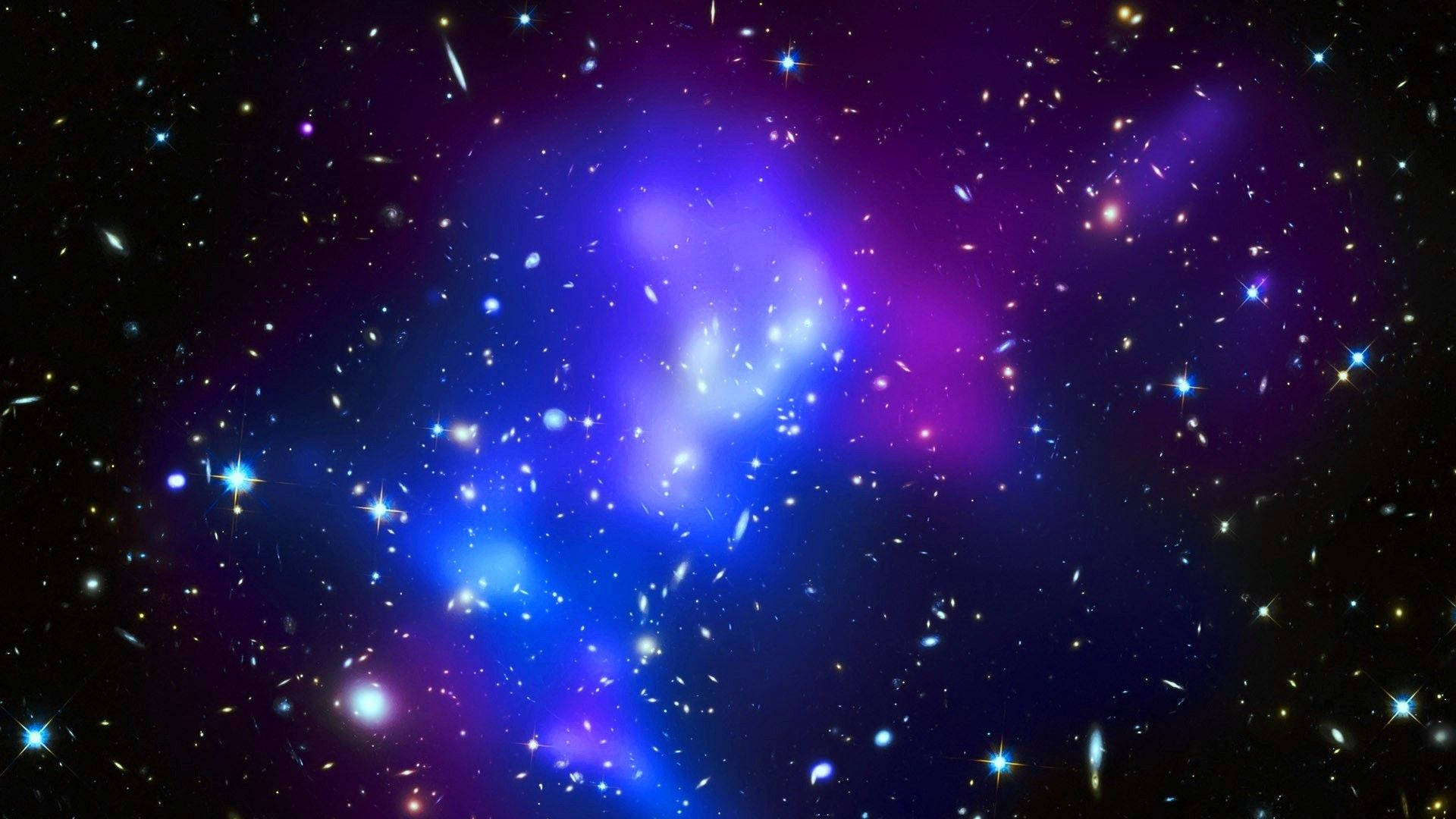 可愛星系中閃爍的星星 壁紙