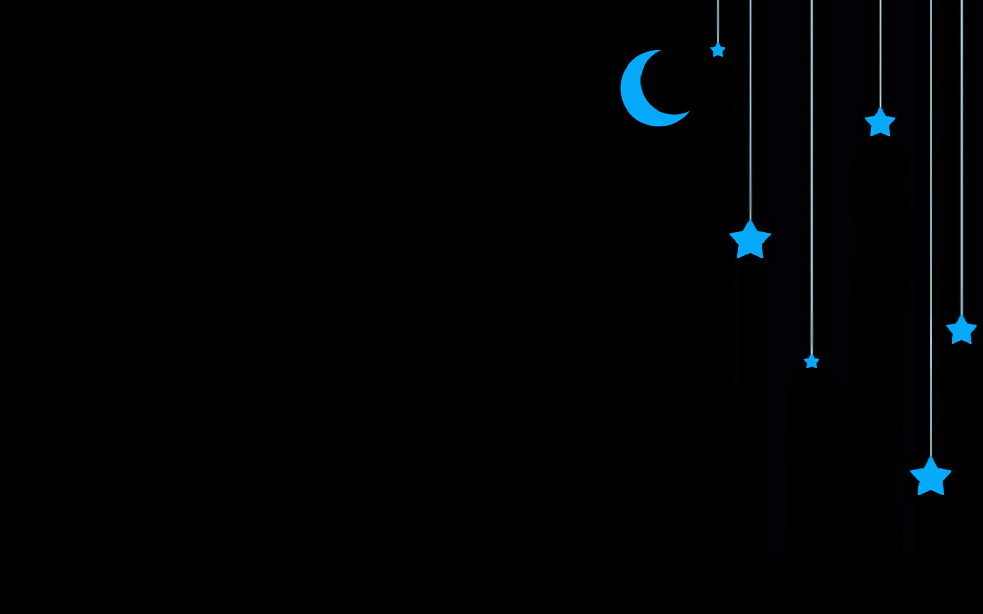 可愛暗月與星星 壁紙