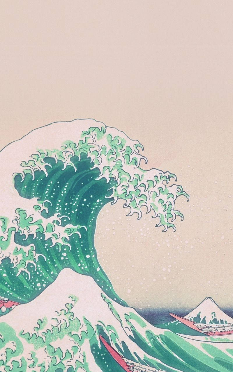 可愛波浪美學手機桌布 壁紙