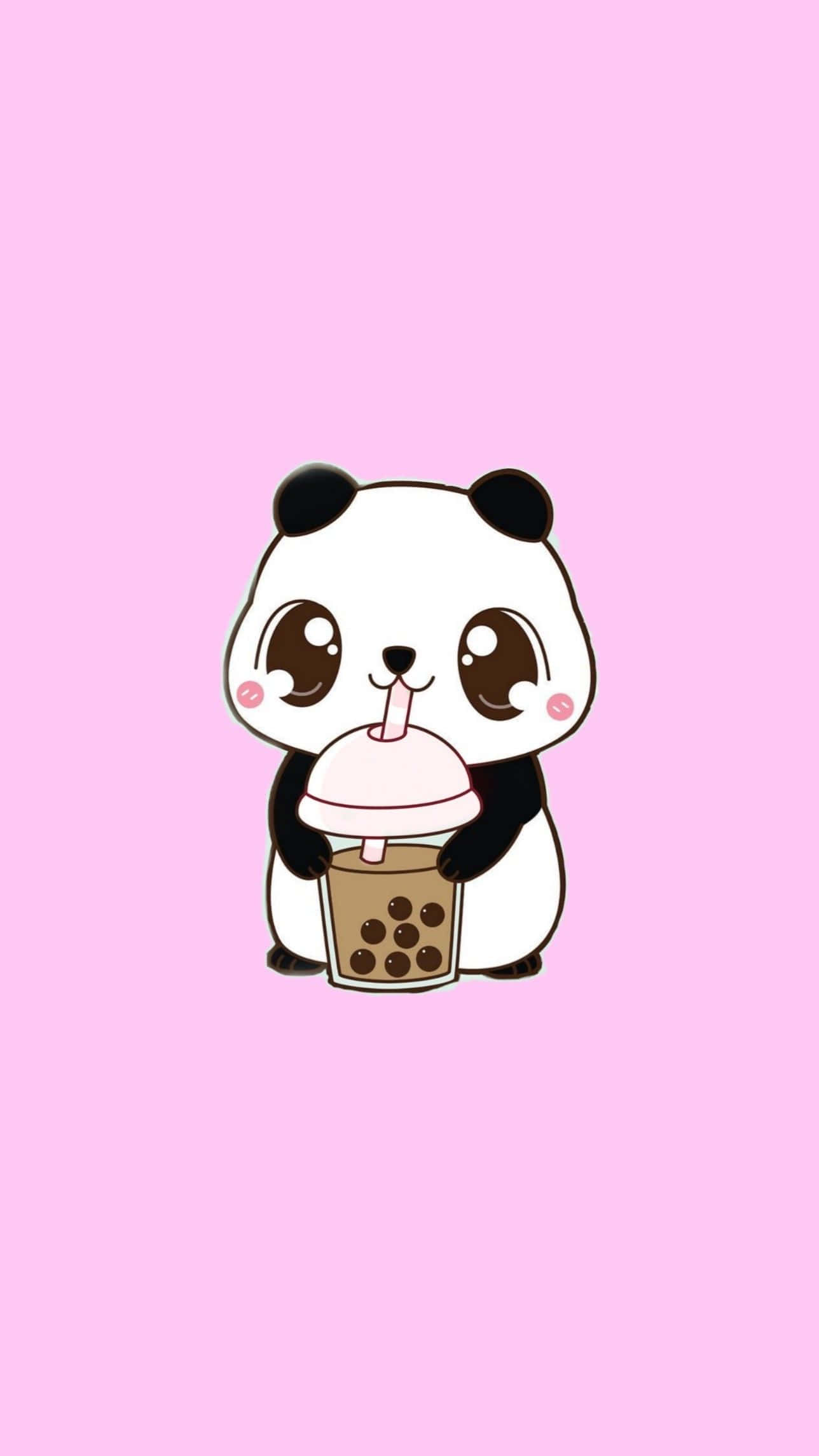 可愛熊貓咖啡杯 壁紙