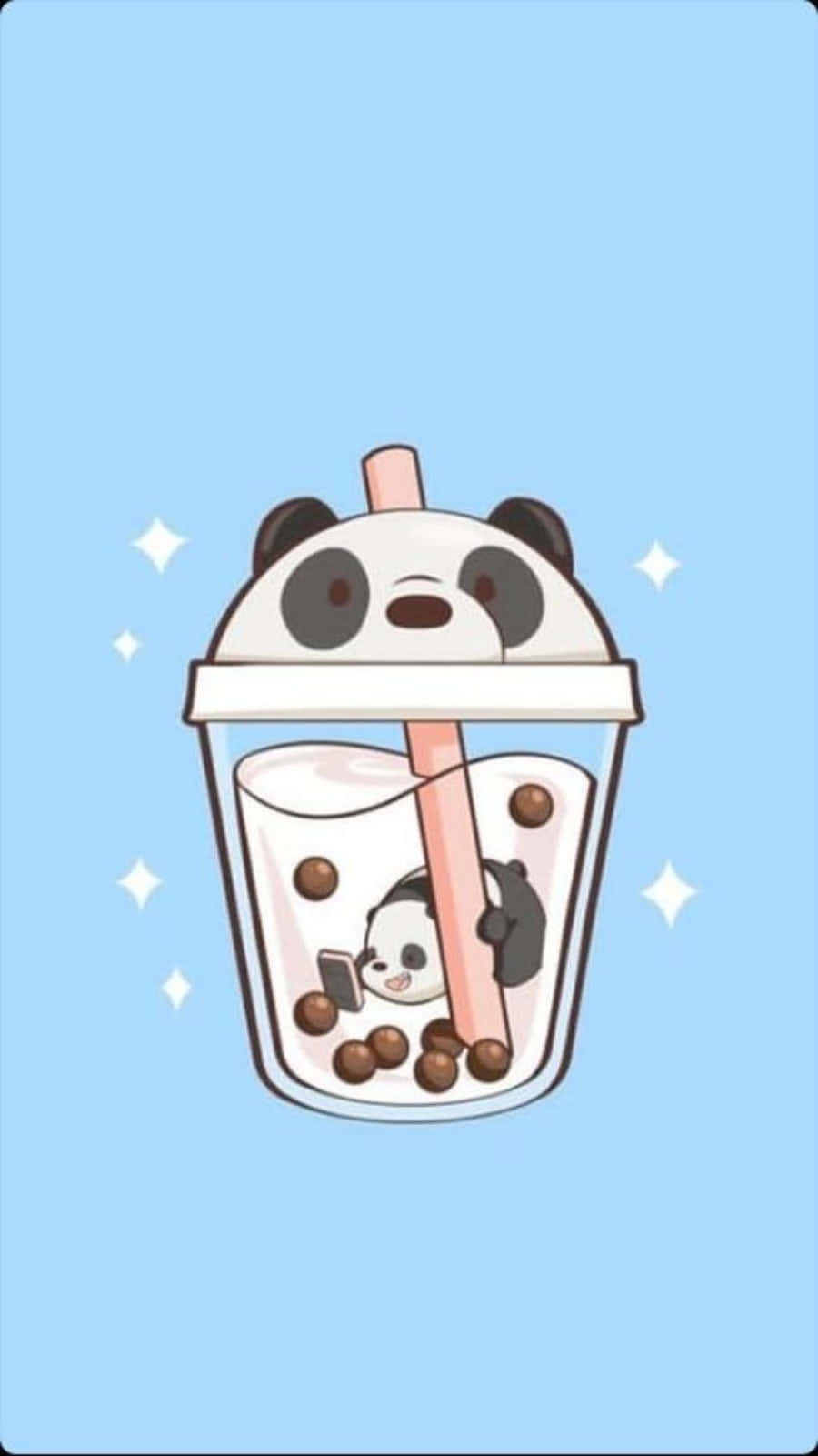 可愛熊貓奶茶頭像圖片 壁紙