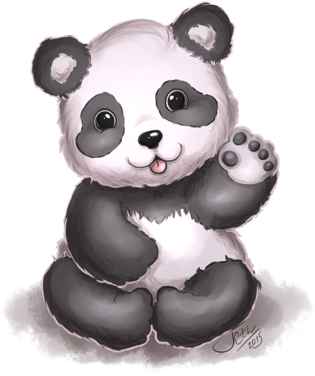可愛熊貓插畫 壁紙