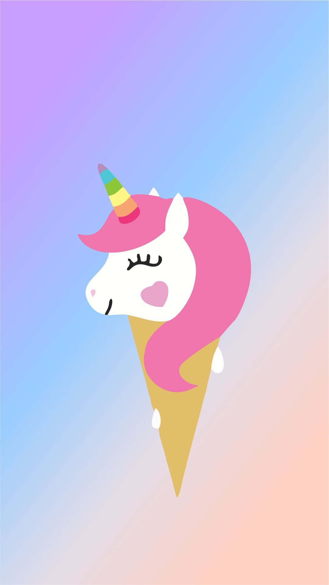 可愛獨角獸頭部三角形插畫藝術圖片 壁紙