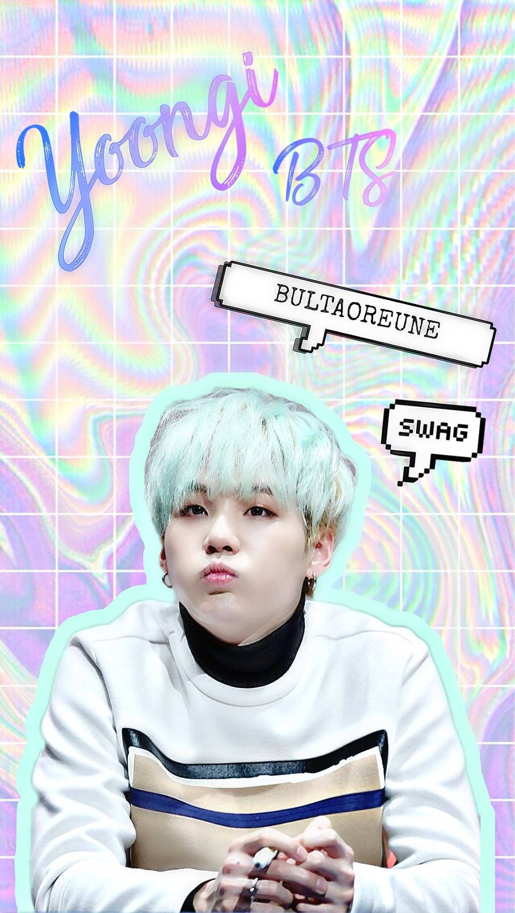 可愛的BTS Suga對話泡泡 壁紙