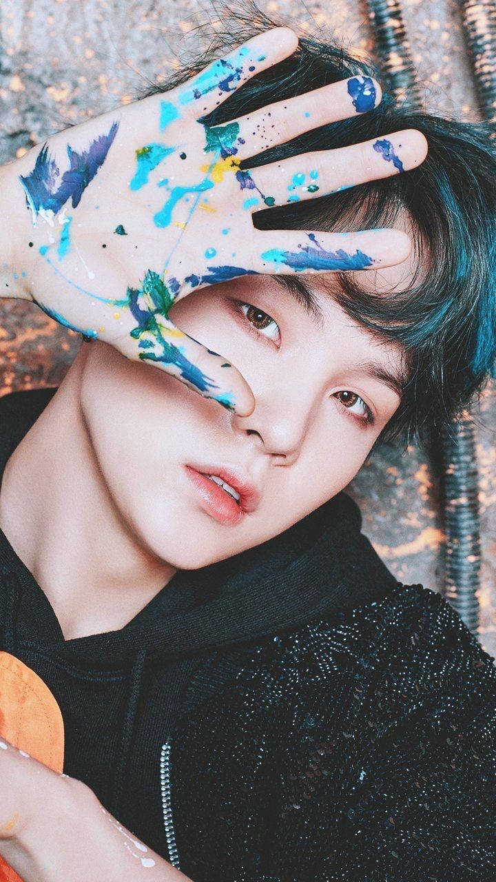 可愛的BTS Suga手繪畫 壁紙