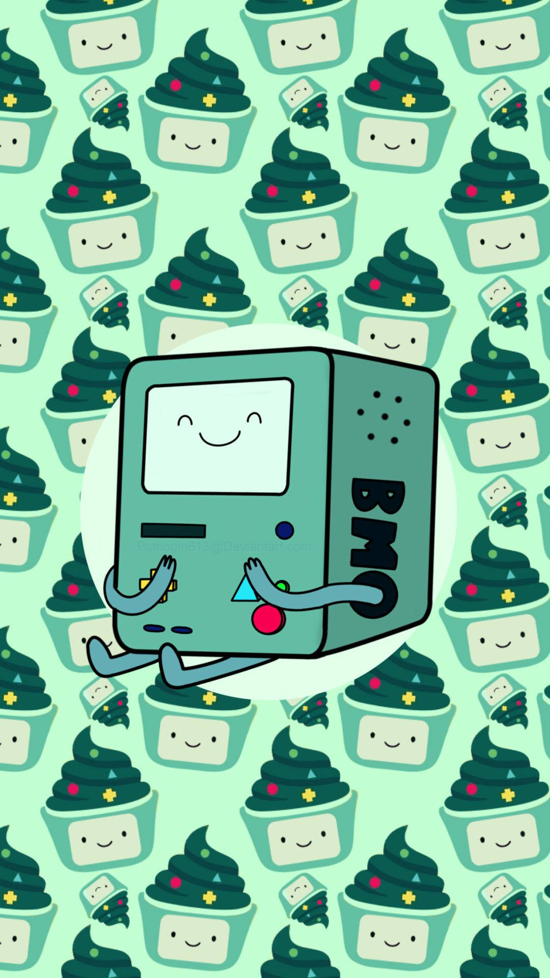 可愛粉彩綠BMO 壁紙