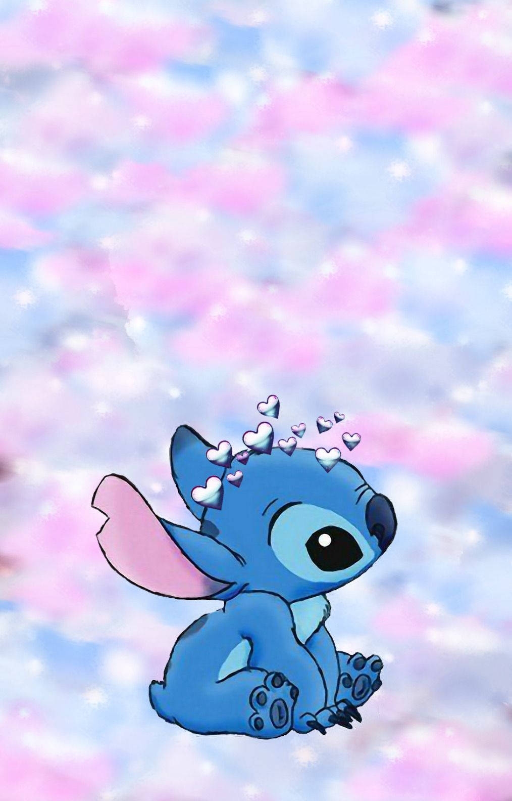 可愛美學史迪奇棉花糖雲朵 壁紙