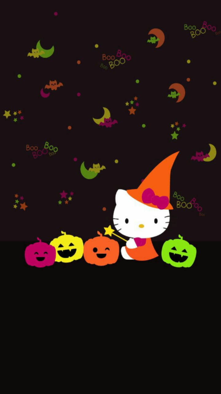 可愛萬聖節黑色Hello Kitty 壁紙