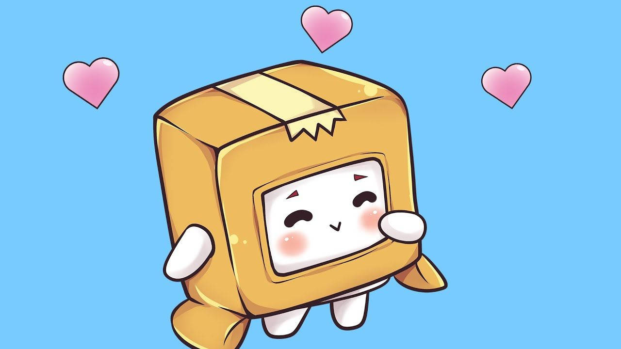 可愛藍背藍盒子LankyBox Boxy 壁紙