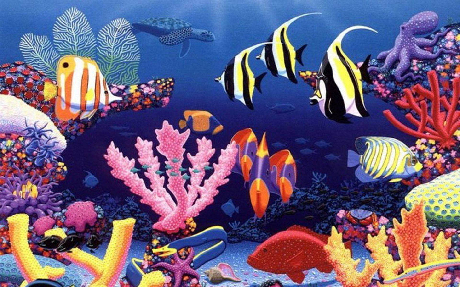 可愛酷炫魚類藝術 壁紙