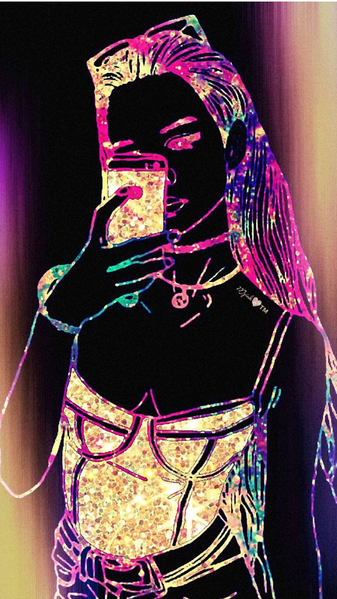 可愛銀河少女自拍 壁紙
