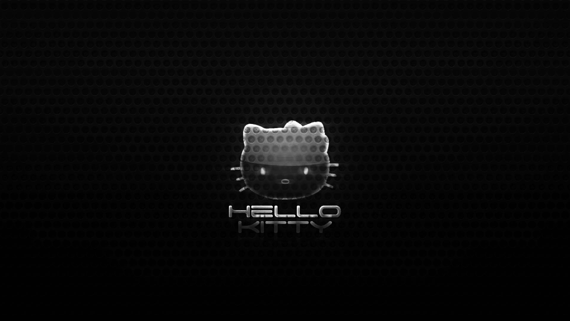 可愛黑色Hello Kitty標誌 壁紙
