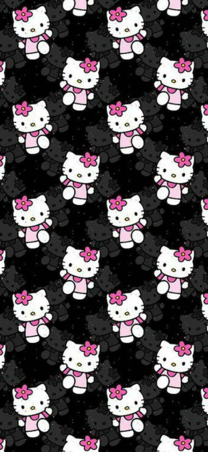 可愛黑色Hello Kitty設計 壁紙