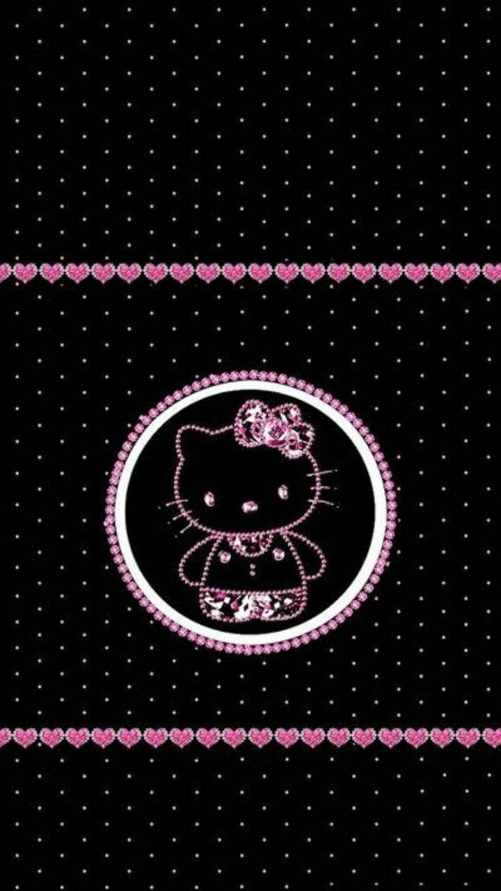 可愛黑色圓點Hello Kitty 壁紙