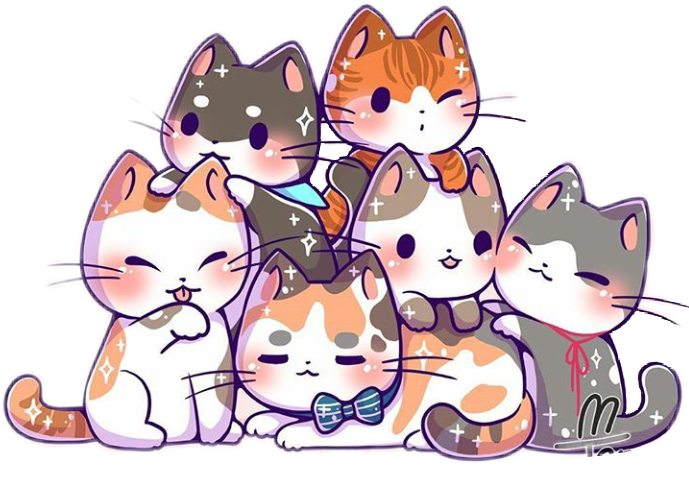 可爱卡通猫咪堆 壁紙