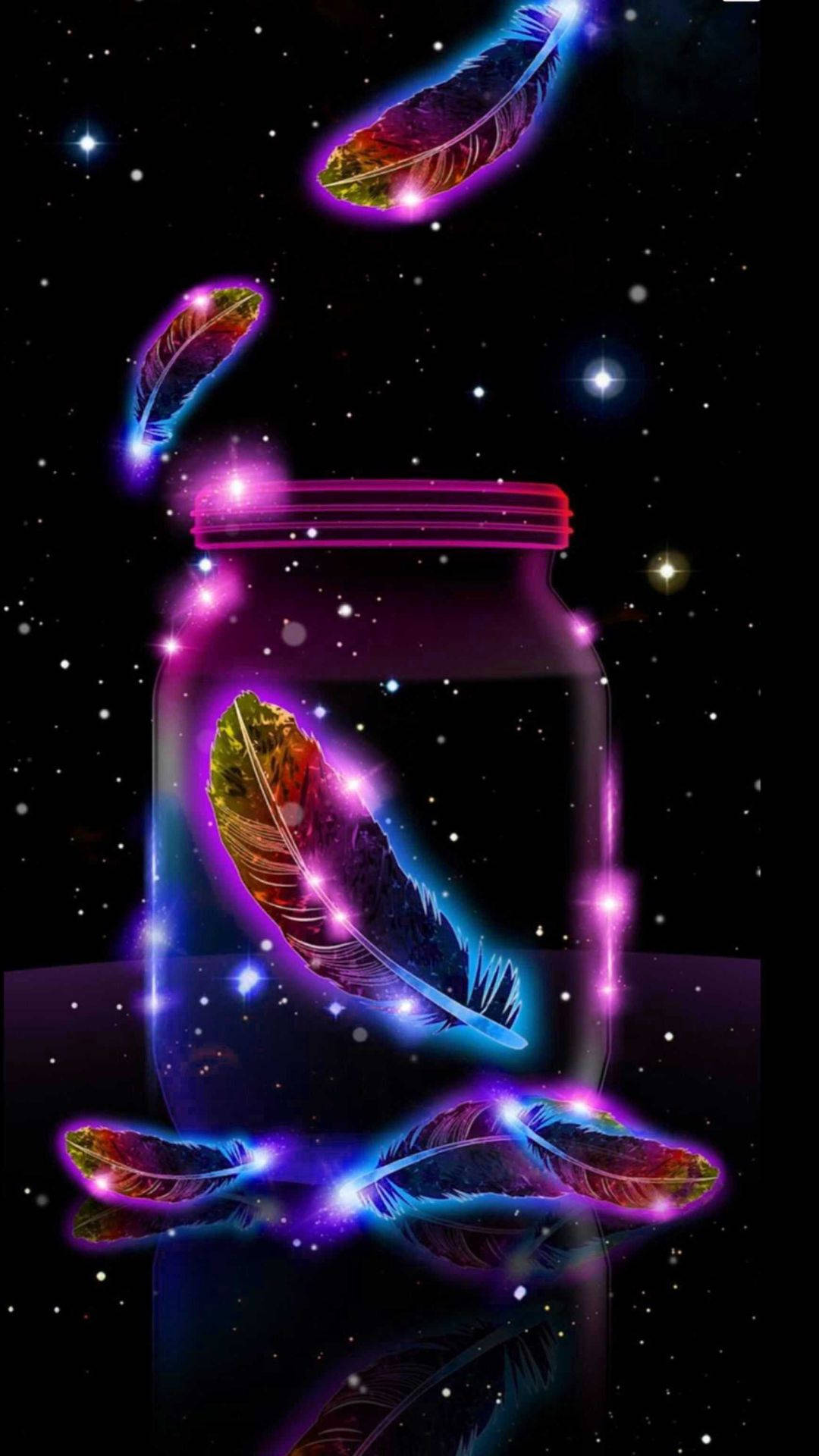 可爱星系中的彩色羽毛 壁紙