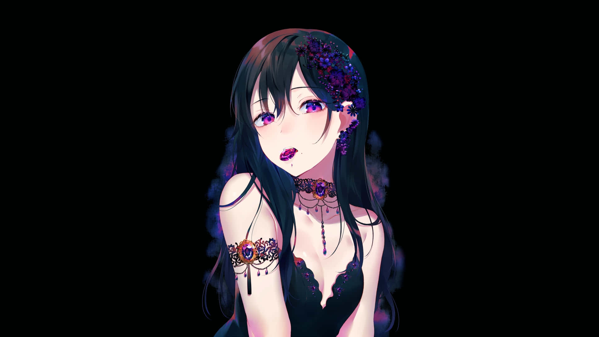 可爱暗黑动漫女孩 壁紙