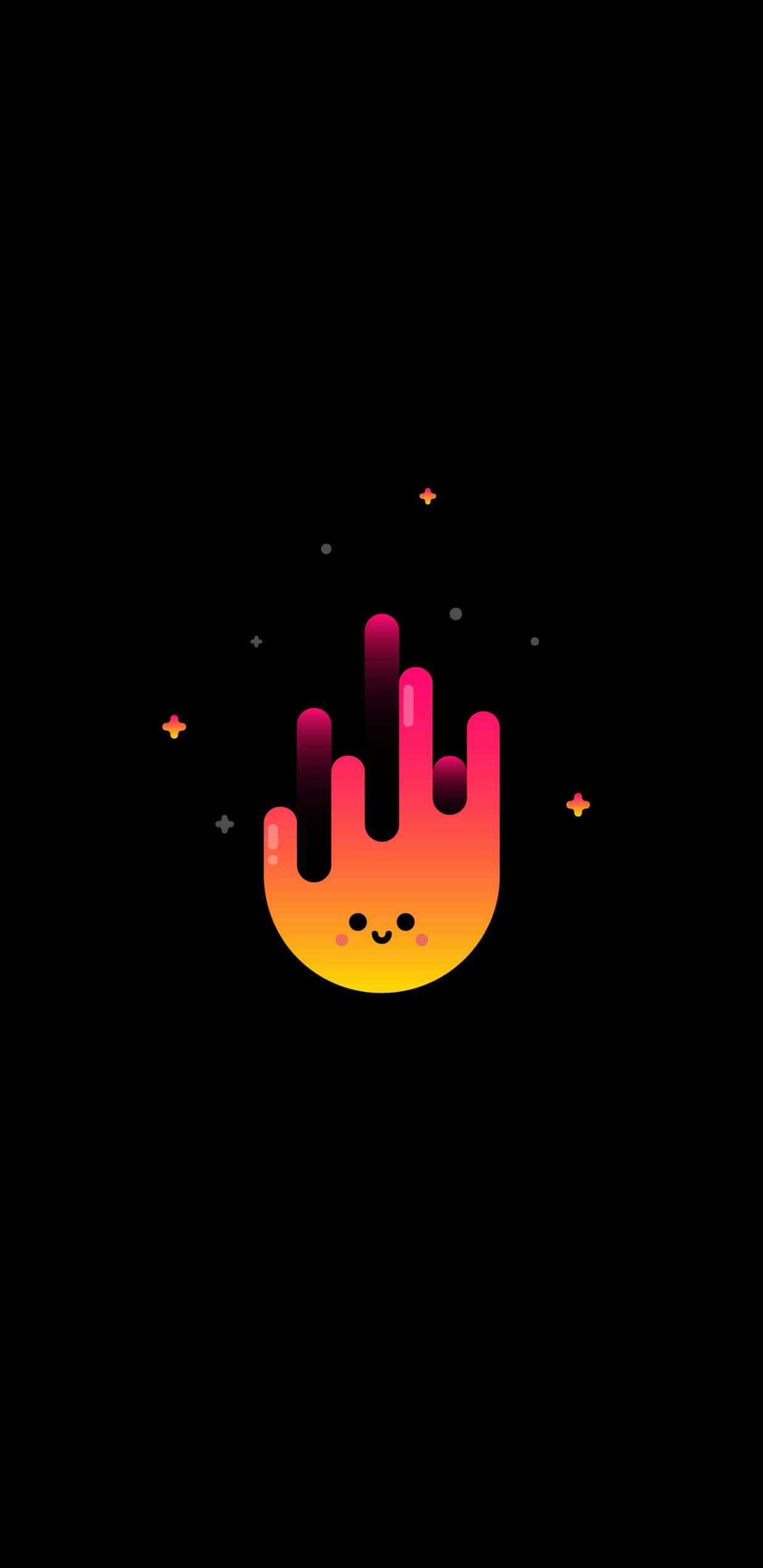 可爱火焰笑脸AMOLED壁纸 壁紙