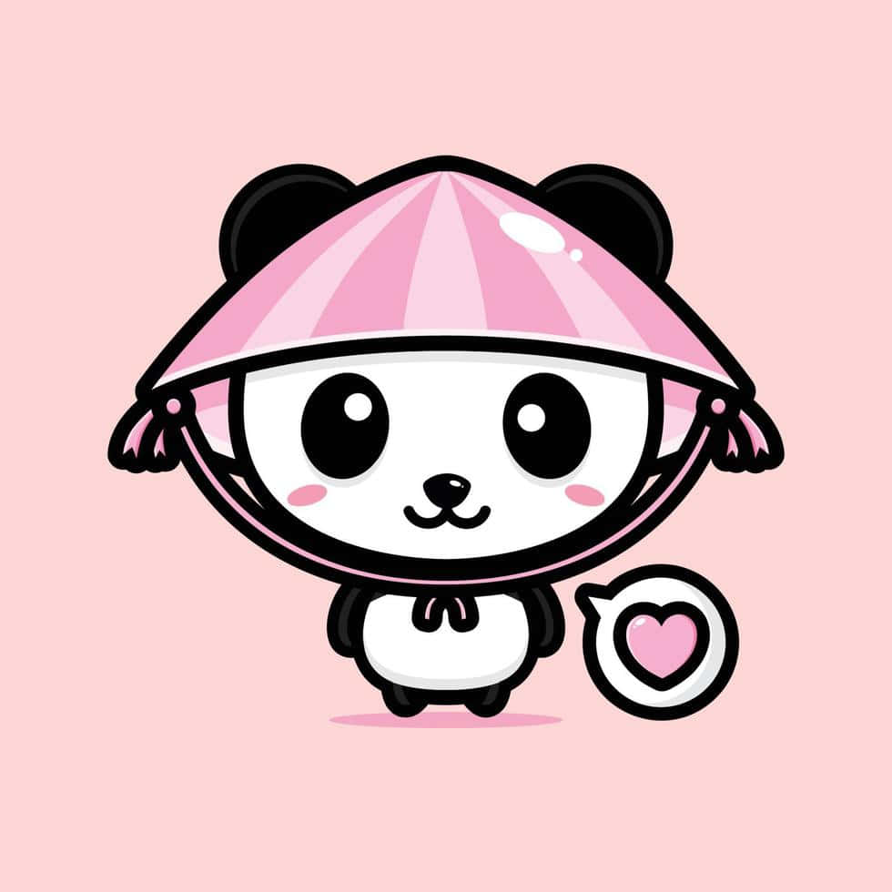 可爱熊猫农夫帽 — 熊貓 壁紙