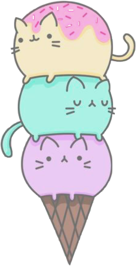 可爱猫猫冰淇淋堆叠 壁紙