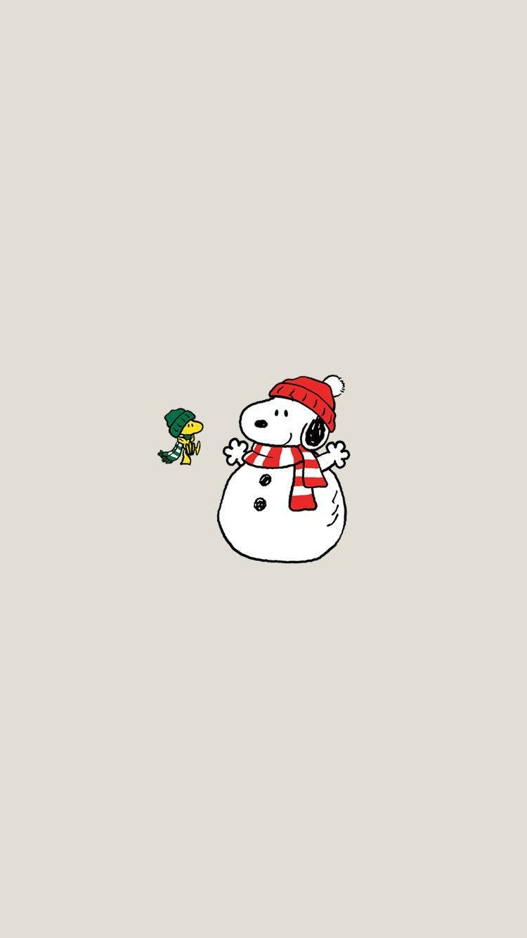 史努比圣诞雪人 壁紙
