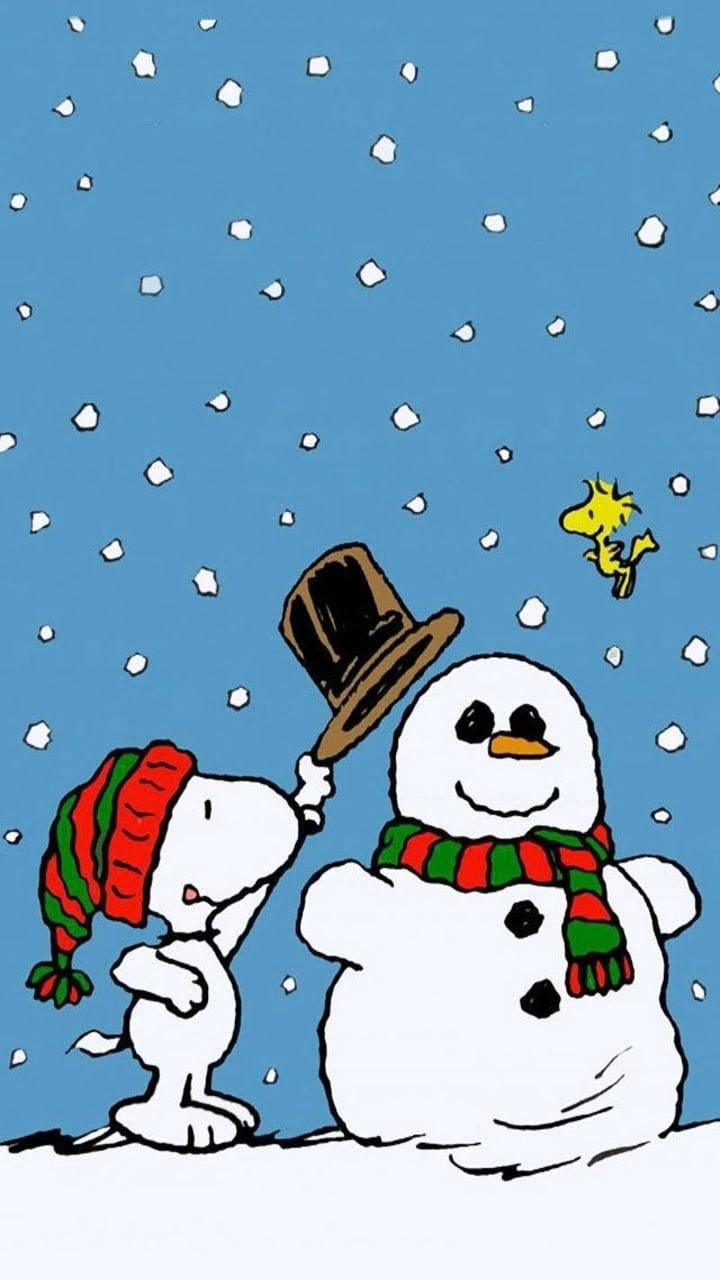 史努比圣诞雪人帽 壁紙