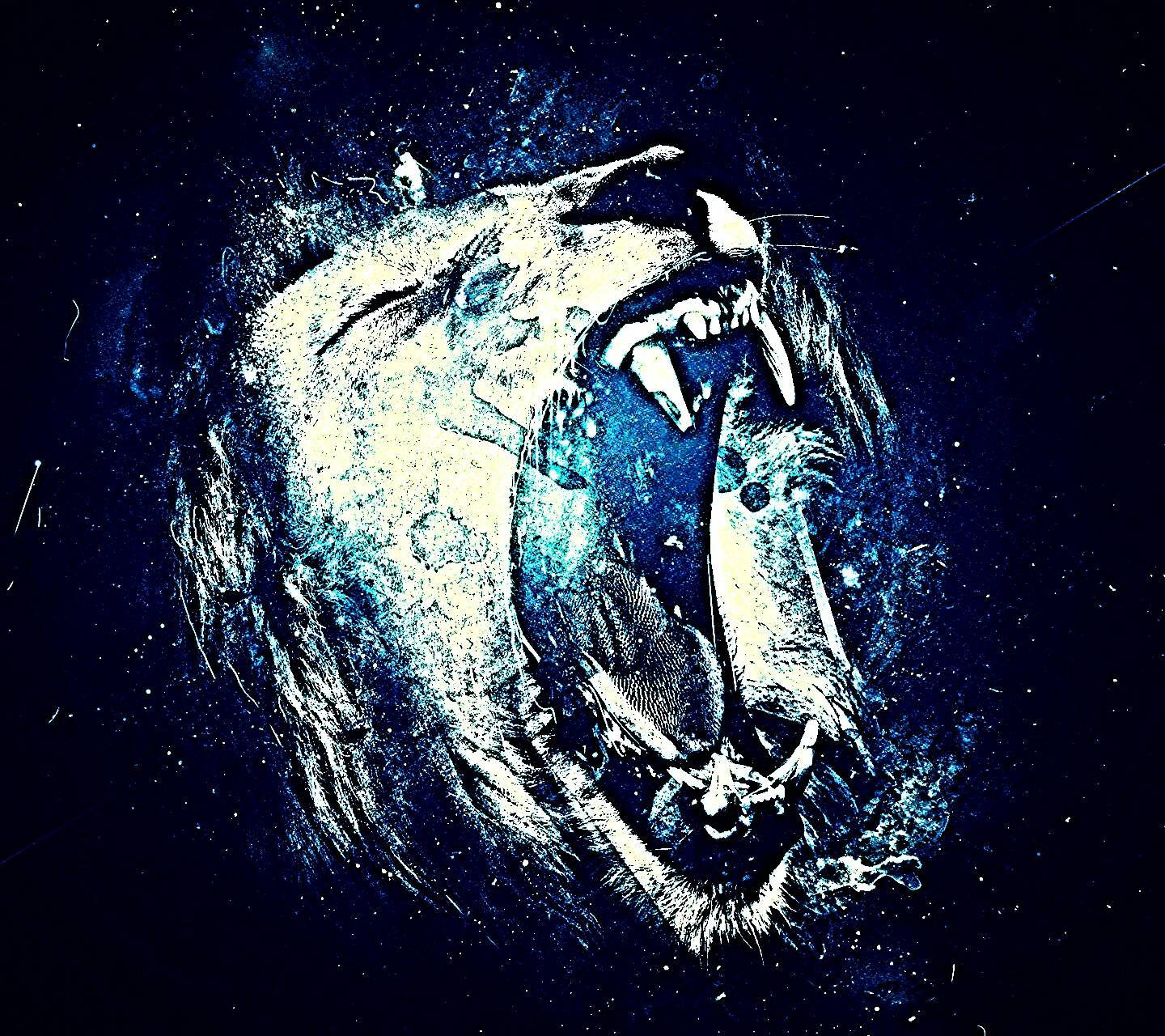 咆哮雄獅星系紋理藝術 壁紙