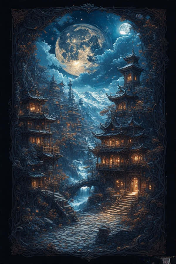 哥特风格西藏夜景4K壁纸 壁紙