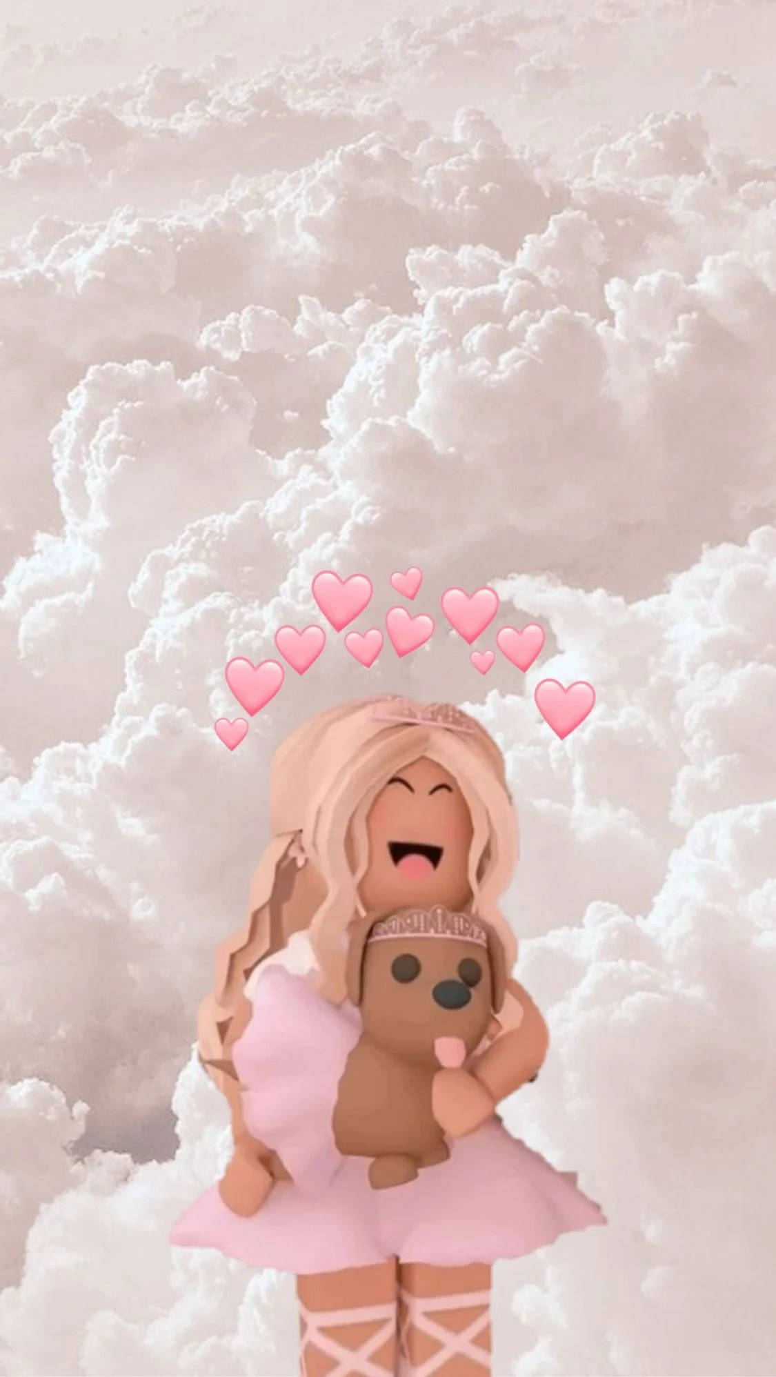 唯美 Roblox 女孩與雲朵 壁紙