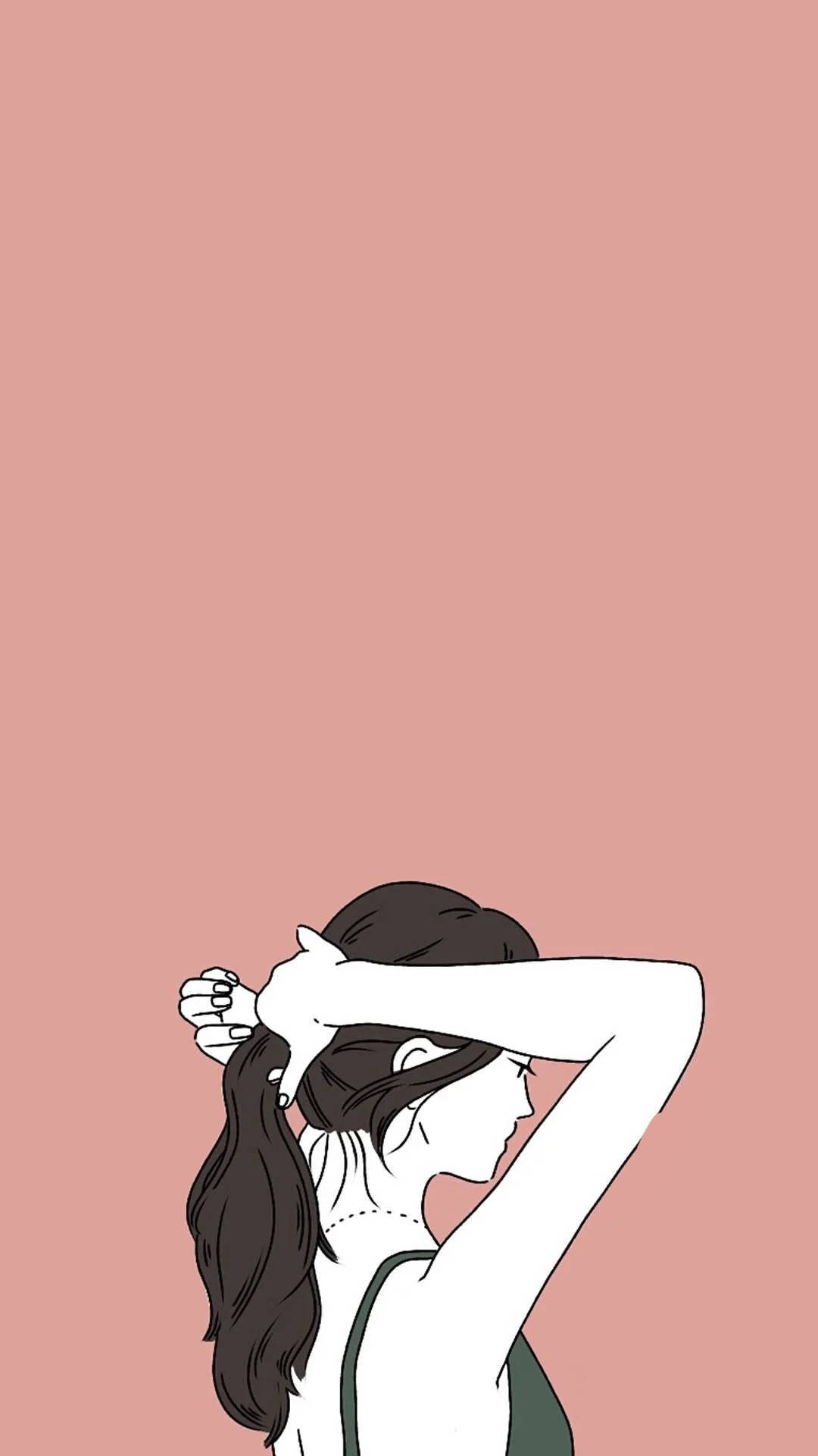 唯美女孩扎发壁纸