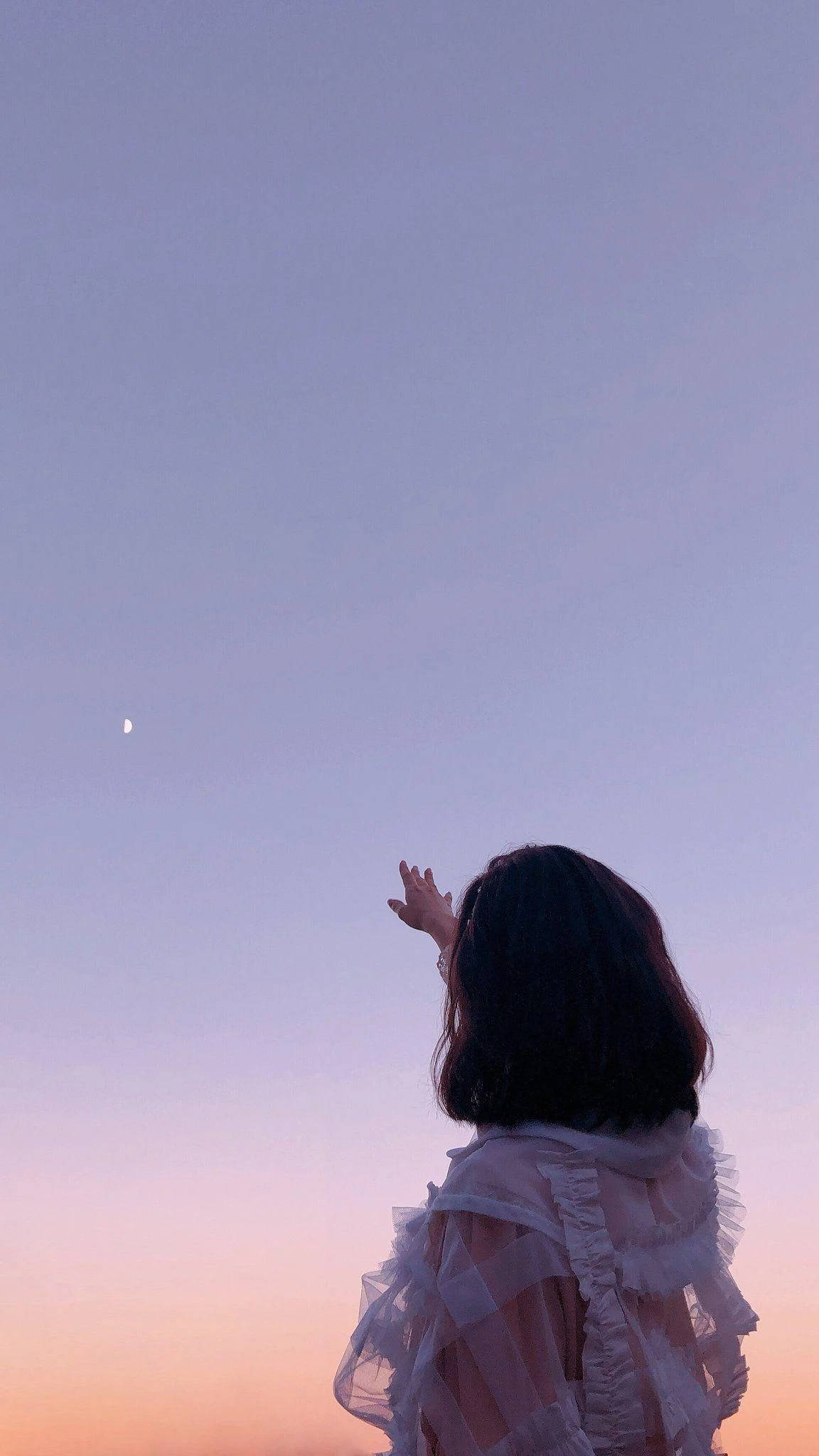 唯美少女與星 壁紙