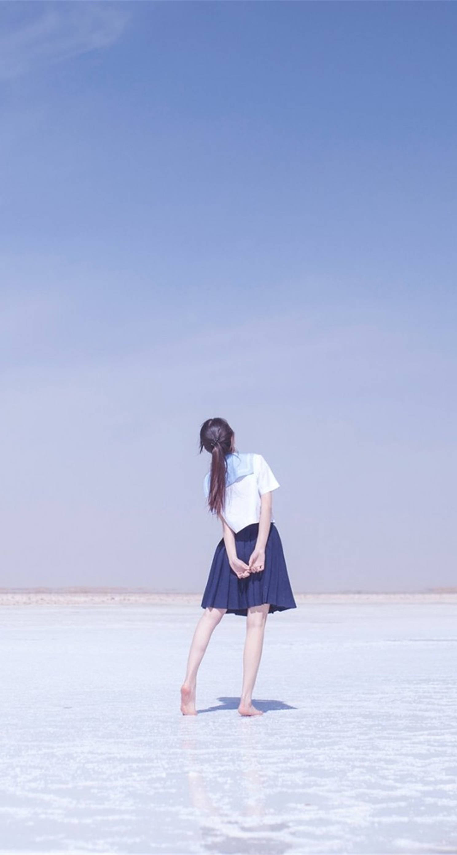 唯美校園少女 壁紙
