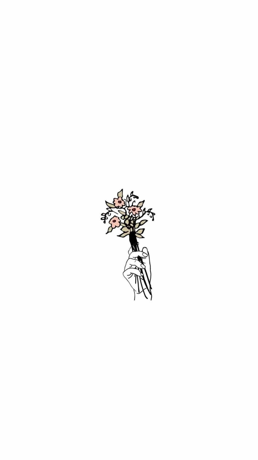 唯美白色花卉 壁紙