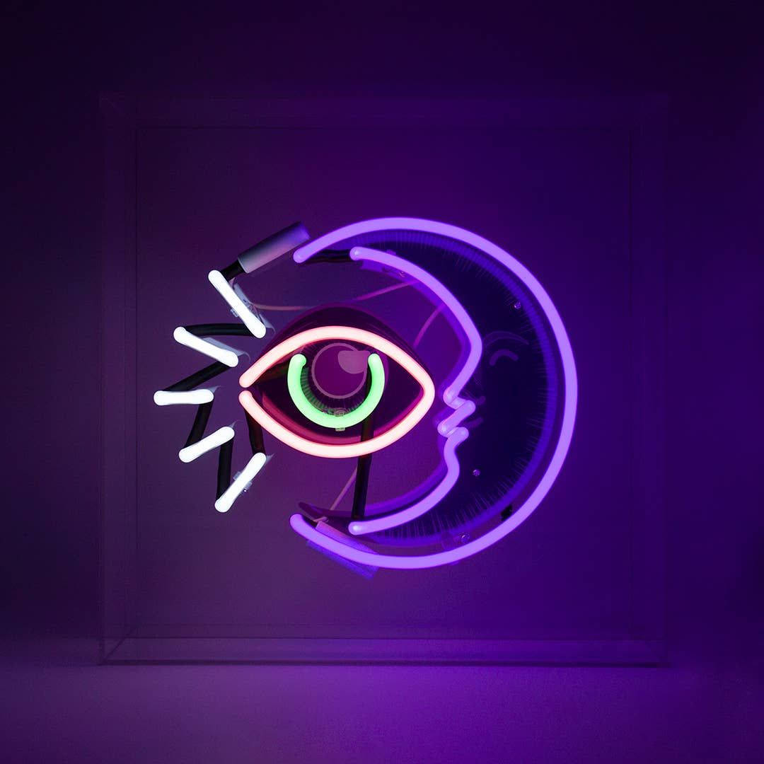 單眼霓虹月亮 壁紙