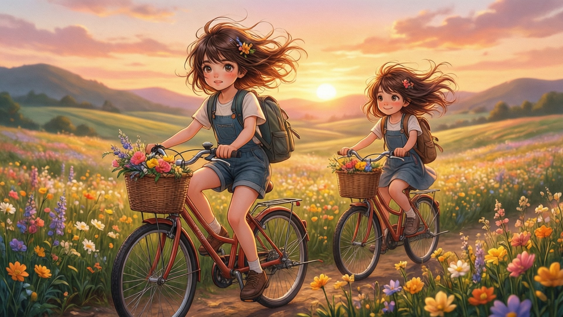 單車花海 壁紙