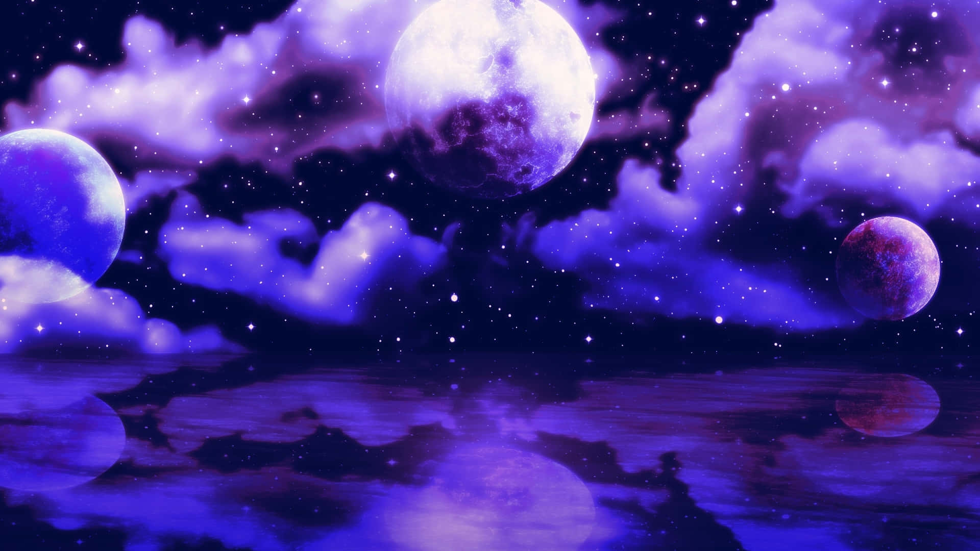 在午夜時分翱翔夜空 壁紙