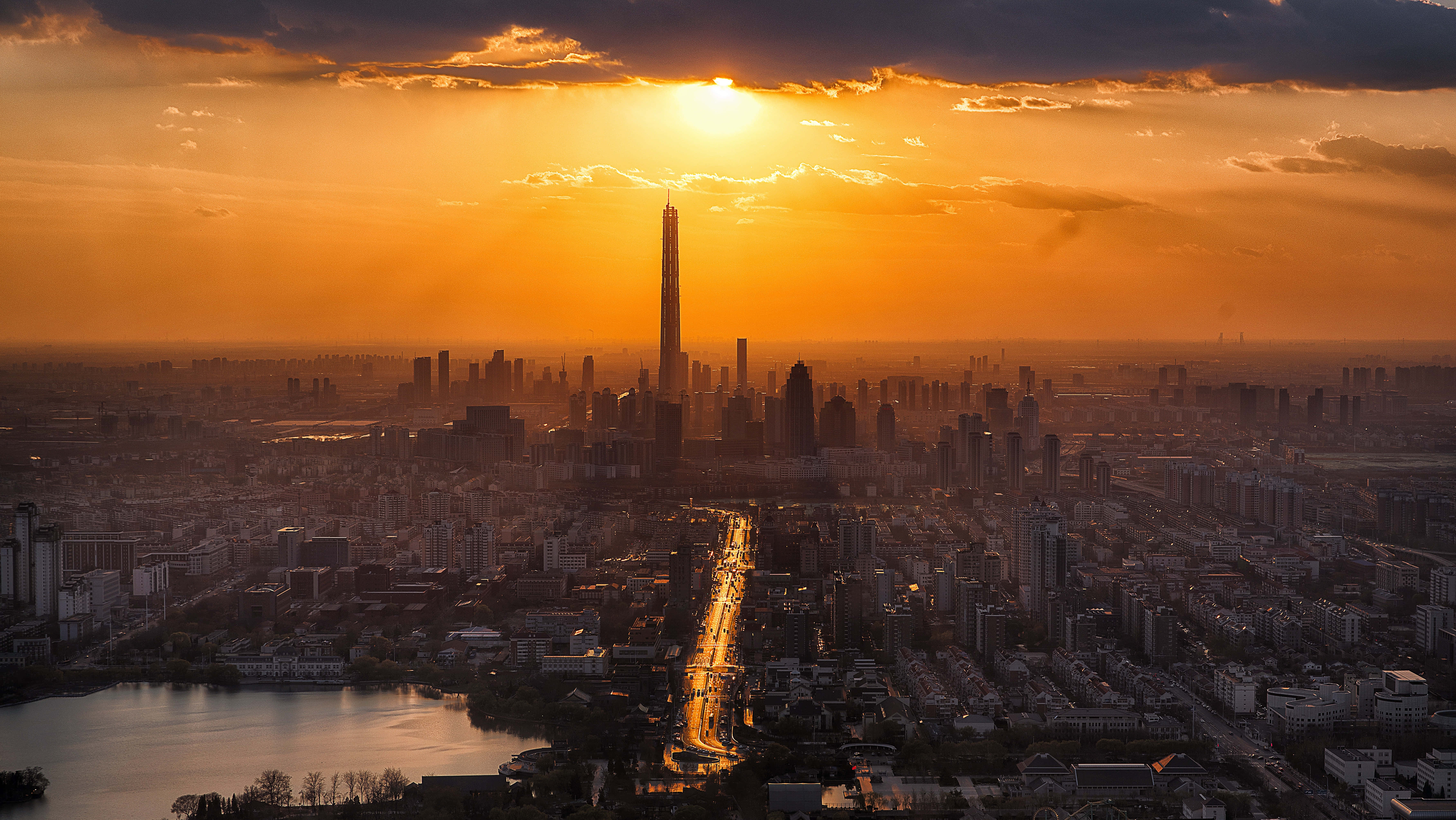 在夕阳之美中寻得宁静 壁紙