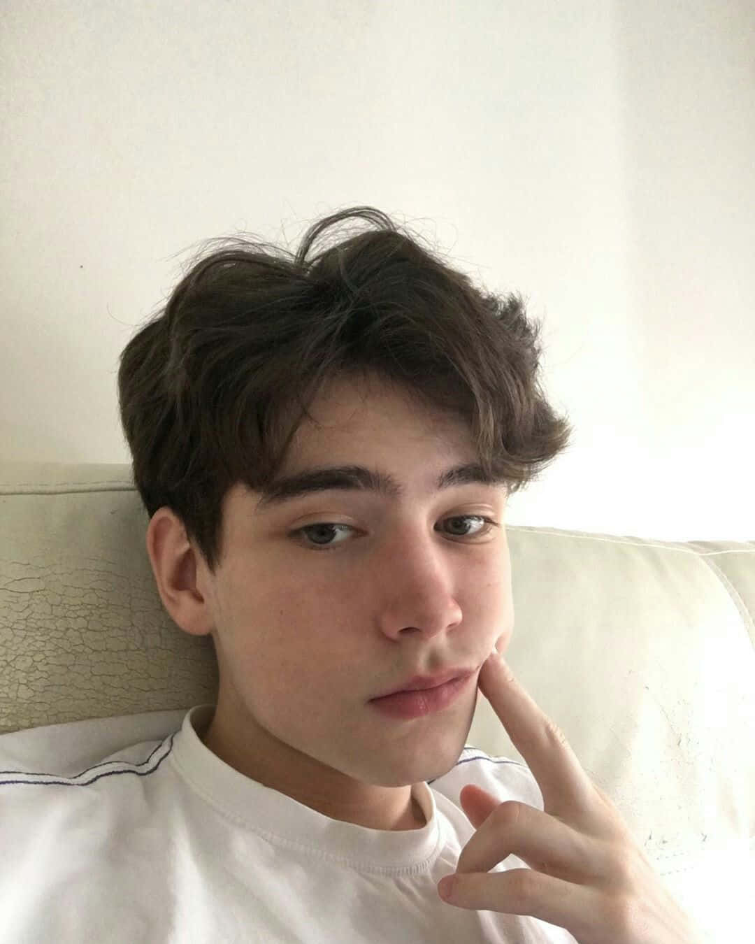 在陽光灑落的草地上做白日夢的氣質少年 壁紙