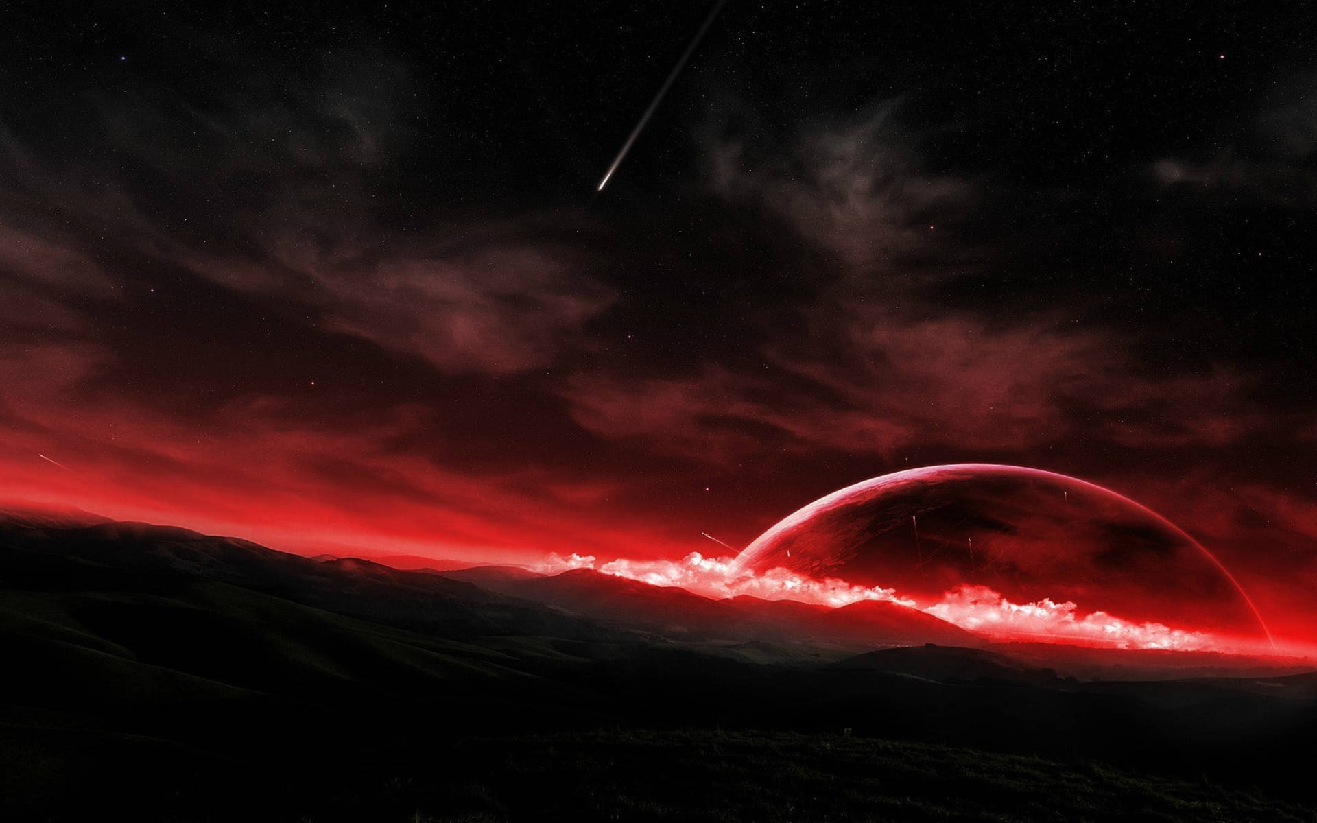 墜落紅星系之月 壁紙